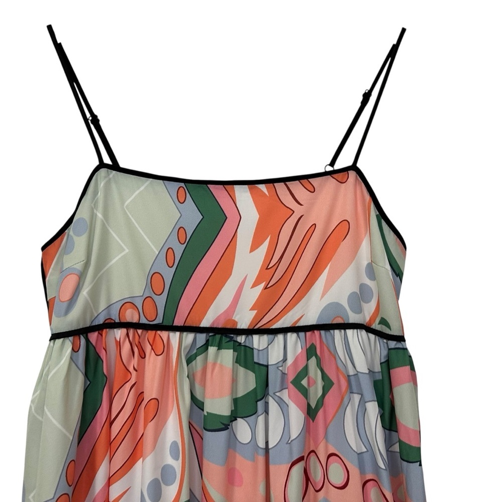 Anthropologie English Factory Sleeveless Babydoll Maxi Dress Sz Med Multicolor - Picture 6 of 11